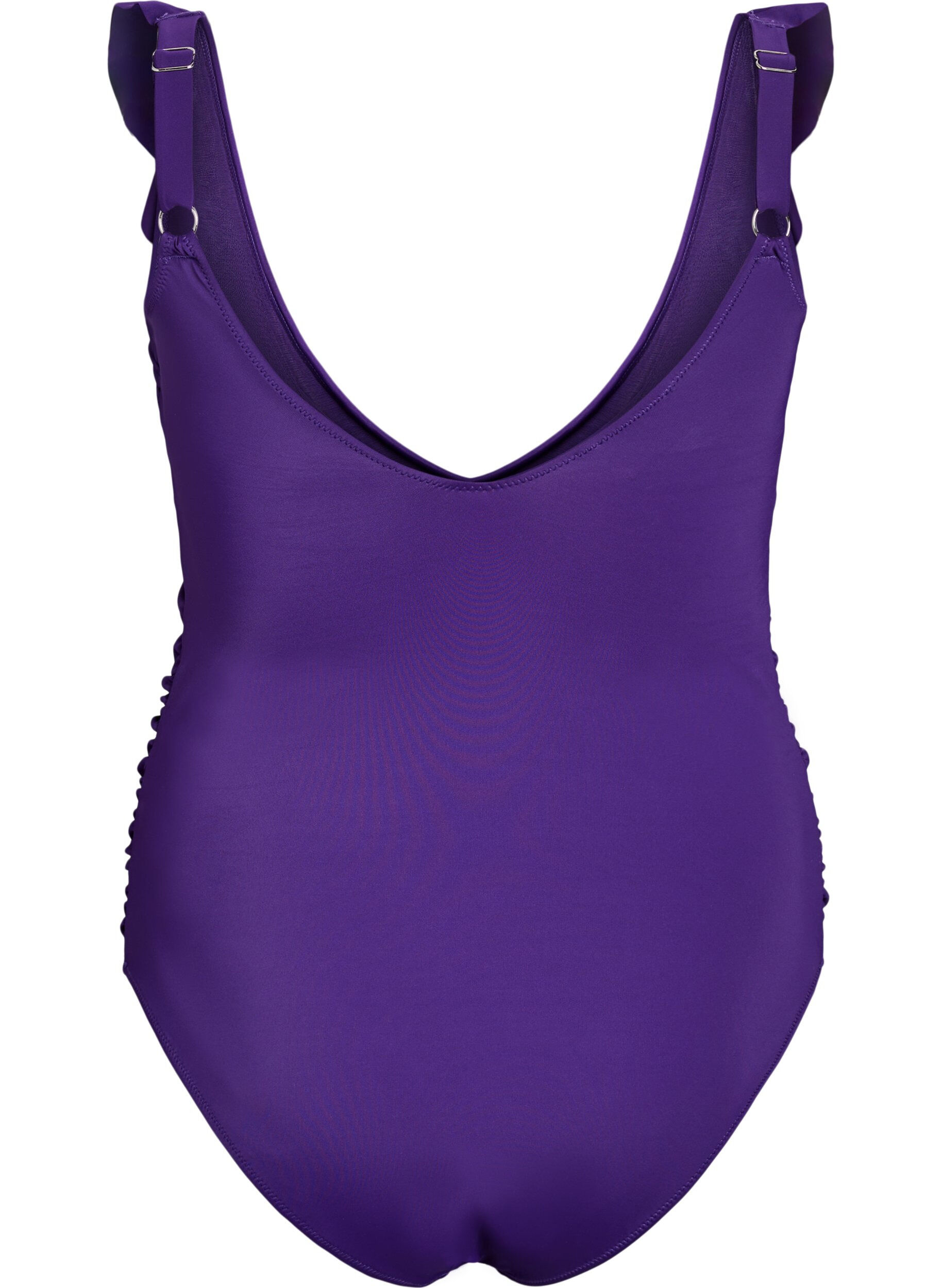 Zizzifashion Swimsuit with ruffles and removable padding, Purple, Packshot image number 1