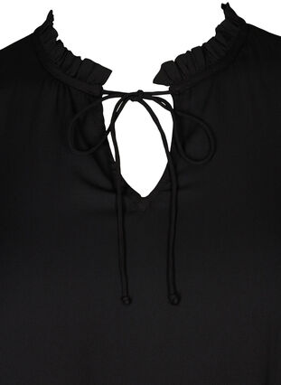 Dress with layers and a bow, Black, Packshot image number 2