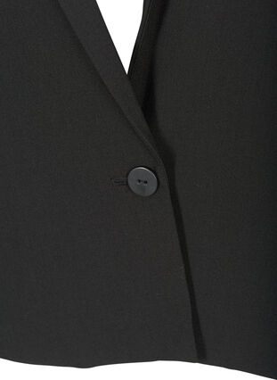 Cropped blazer with puff sleeves, Black, Packshot image number 2