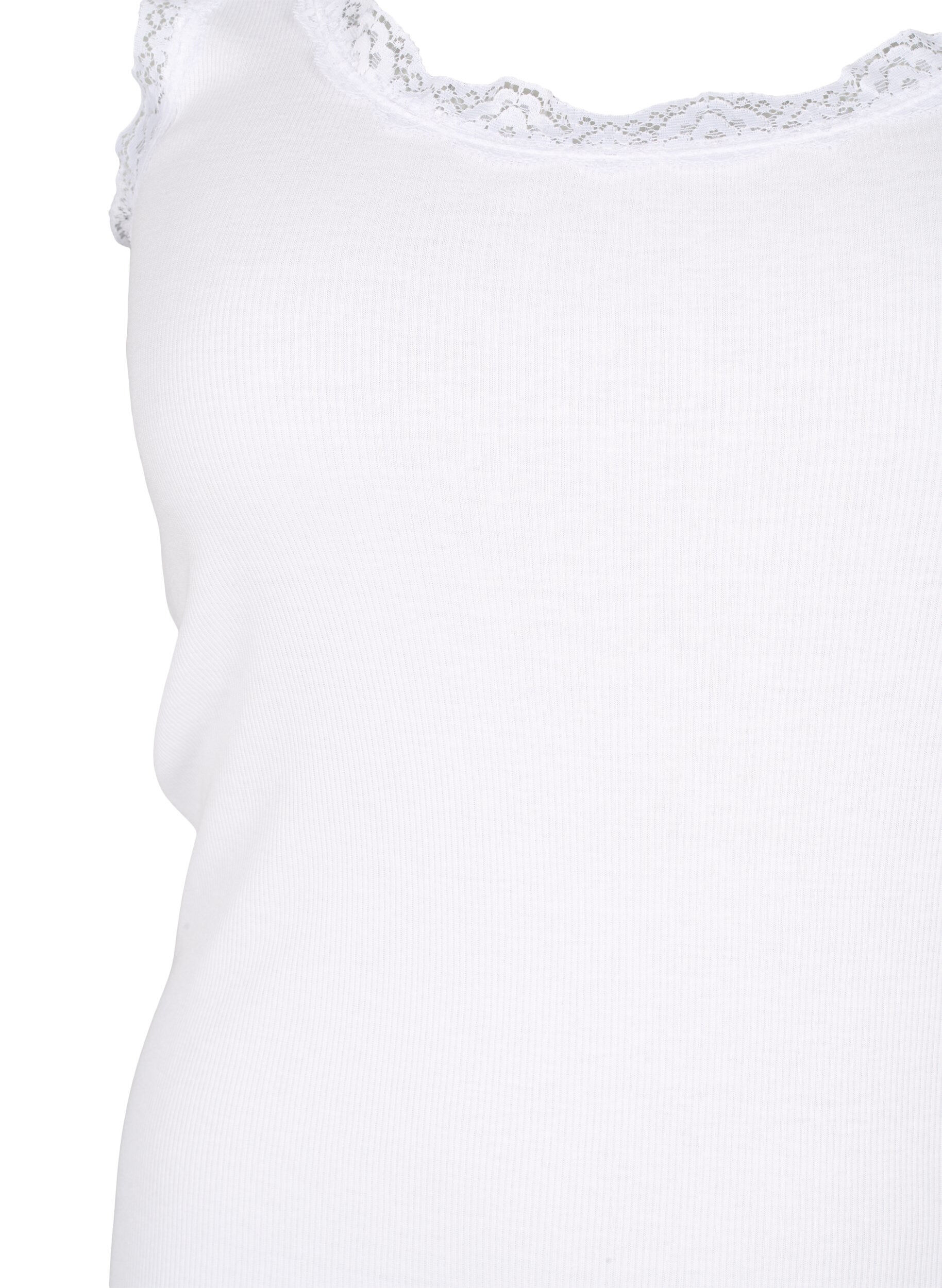 Zizzifashion Top with lace trim, White, Packshot image number 2