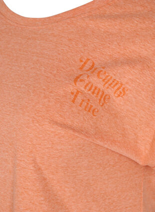 Mottled t-shirt in cotton, Amberglow Melange, Packshot image number 3