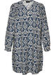 Patterned viscose dress with long sleeves, Blue, Packshot image number 0