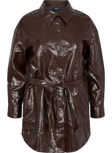 Faux leather shirt jacket, Molé, Packshot image number 0