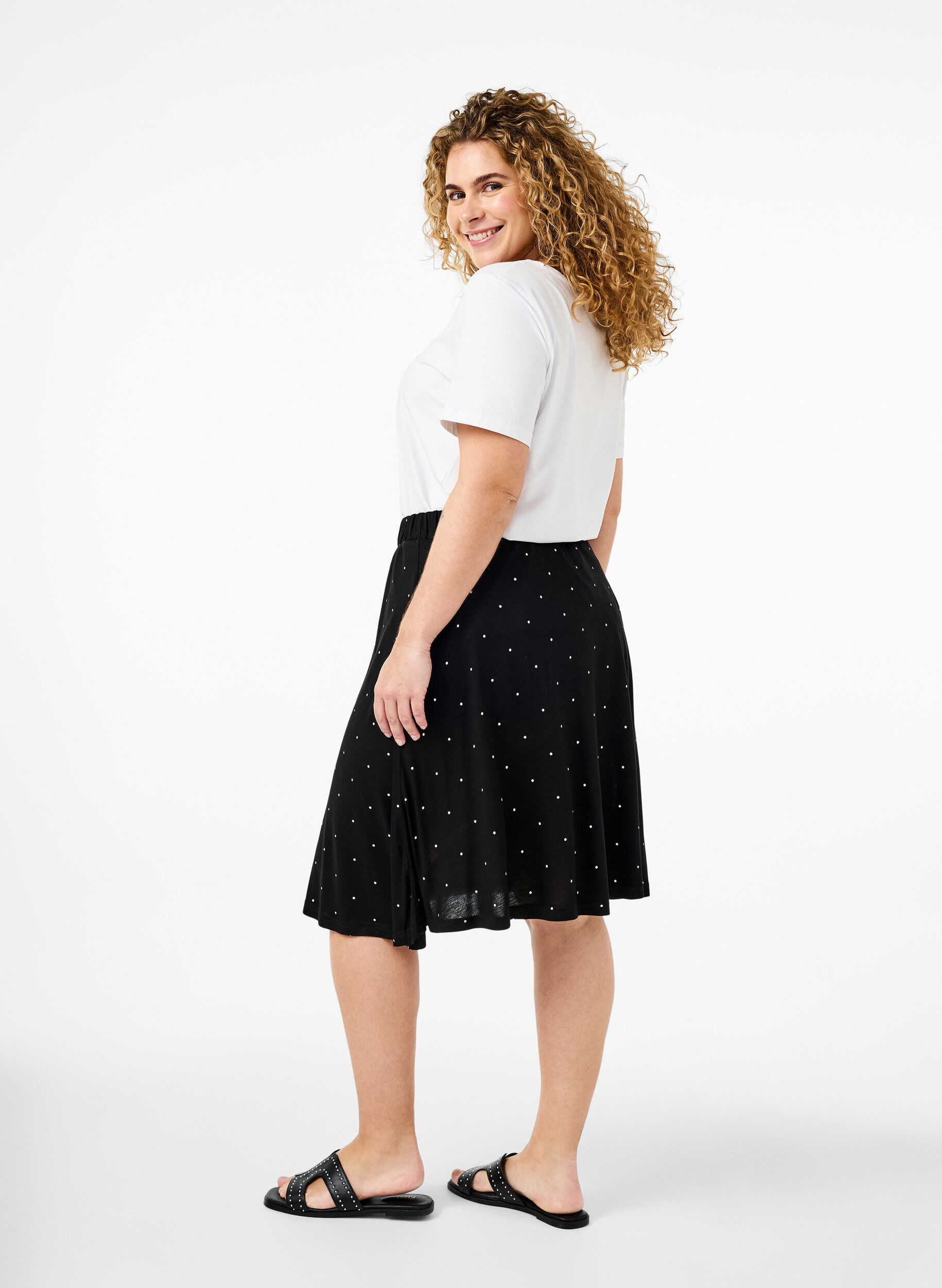 Zizzifashion 2-pack skirt in viscose, Black, Model image number 2