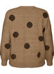 Knitted blouse with a dotted pattern, Brown, Packshot image number 1