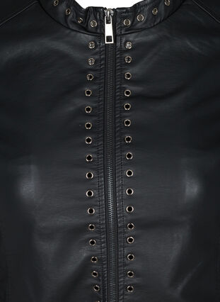 Faux leather jacket with studs, Black, Packshot image number 2