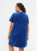 Short sleeved velour dress with round neckline	, Monaco Blue, Model image number 1