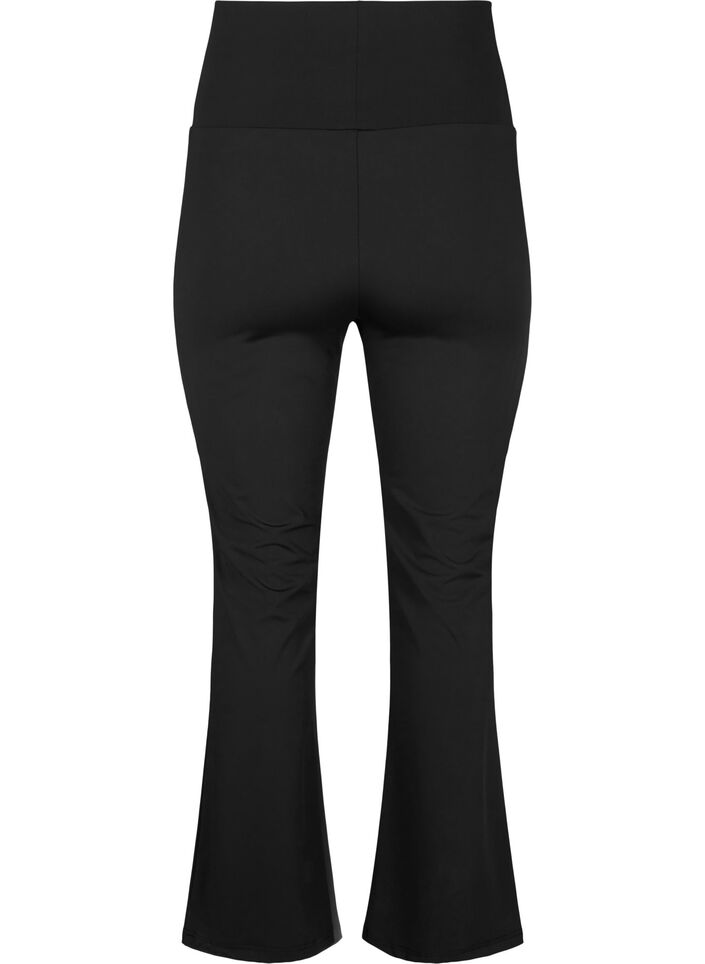 Flared training pants with a high waist, Black, Packshot image number 1