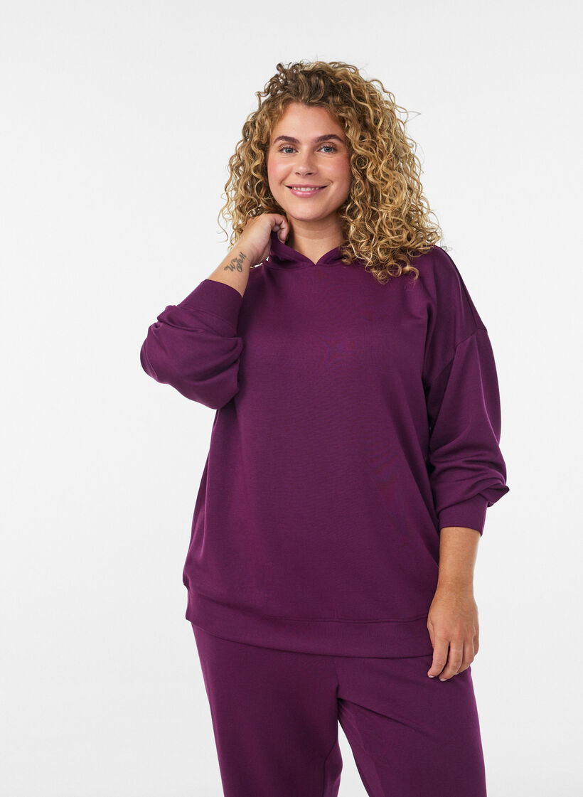 Jersey hoodie, Purple, Model image number 0