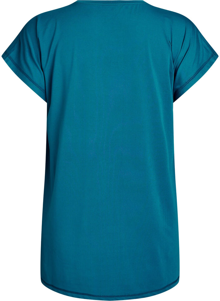 Long workout T-shirt, Petrol, Packshot image number 1