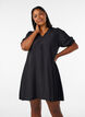 Short A-line dress with V-neck, Black, Model image number 0