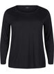 Long-sleeved blouse in wool and viscose, Black, Packshot image number 0