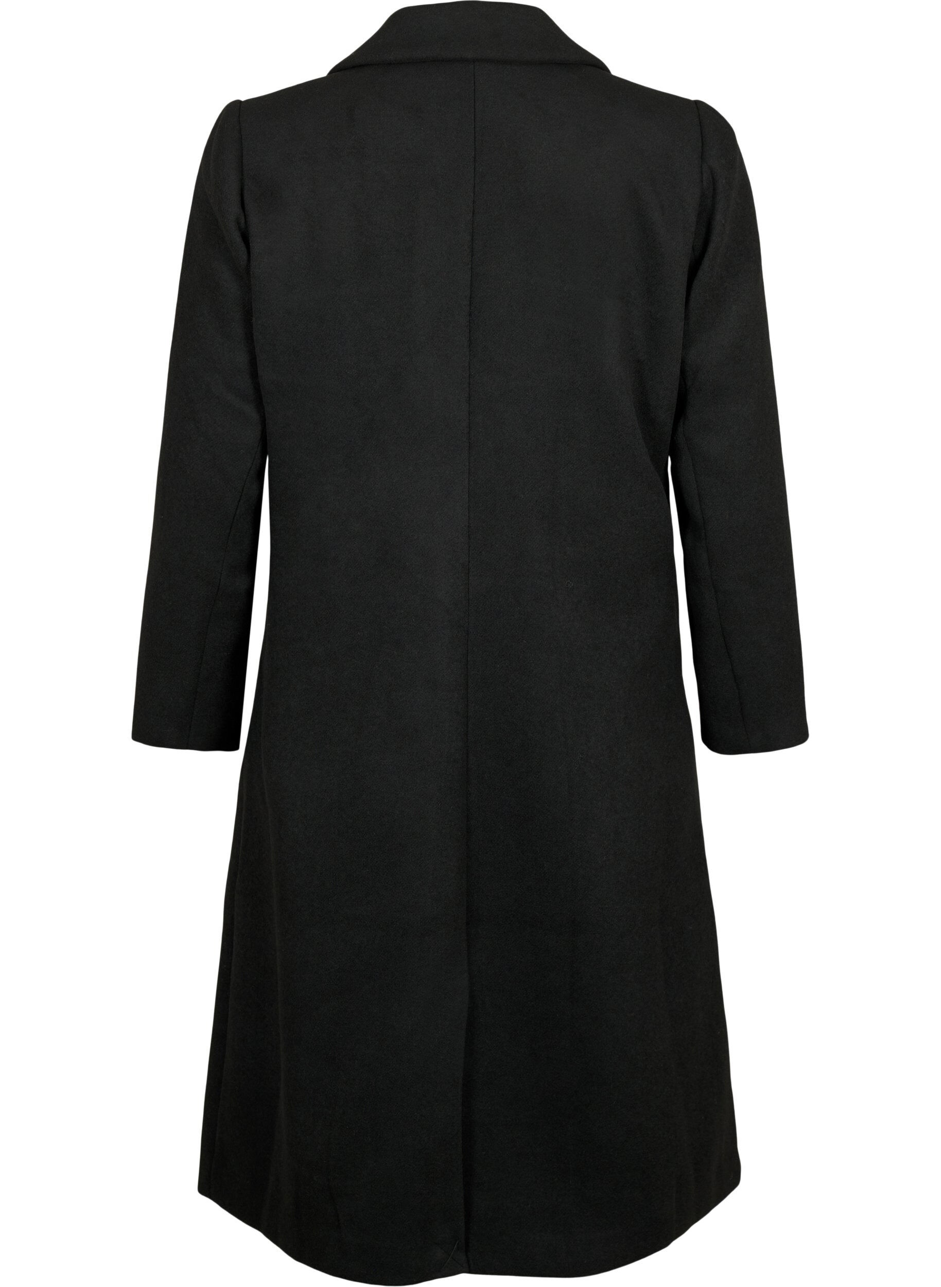 Zizzifashion Coat with buttons and pockets, Black, Packshot image number 1