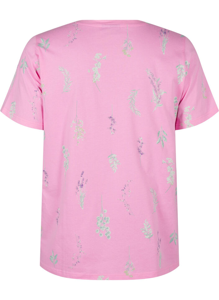 Organic cotton T-shirt with floral print, Rosebloom W. Flower, Packshot image number 1
