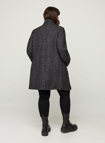 Jacket with wool and a zip, Dark Grey Mel., Model image number 1