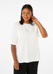 Viscose blouse with 1/2 sleeves, Bright White, Model image number 0