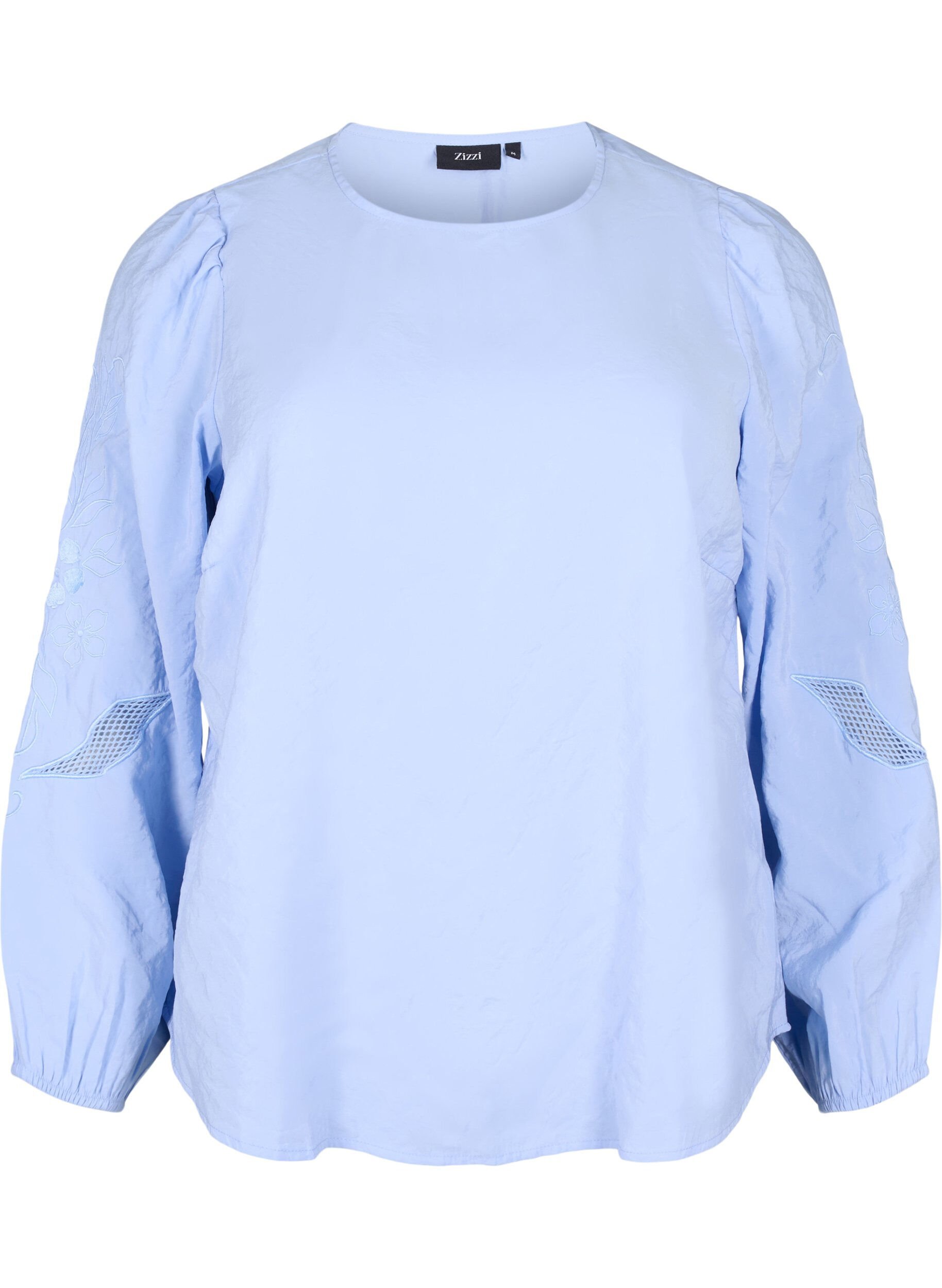 Zizzifashion Blouse with TENCEL&trade; Modal with embroidery details, Serenity, Packshot image number 0