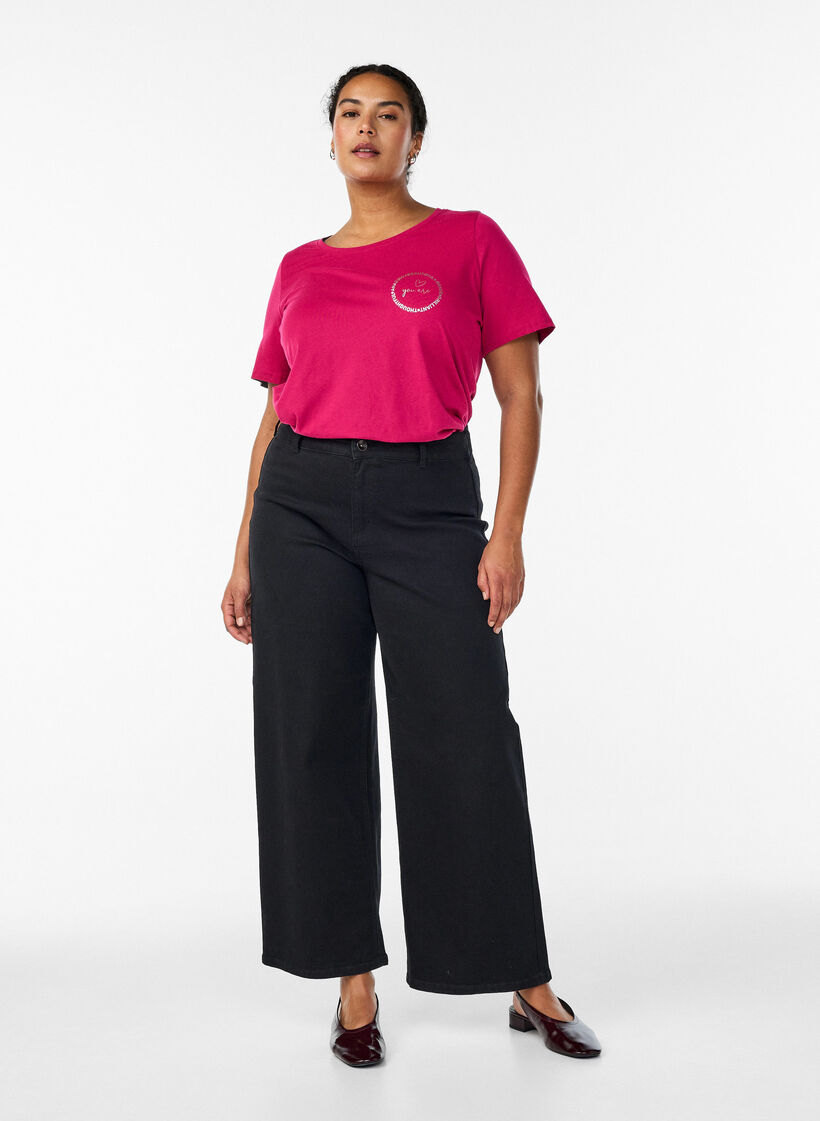 T-shirt with motif, Red, Model image number 1