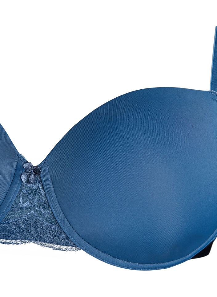 Moulded bra with mesh, Blue, Packshot image number 2