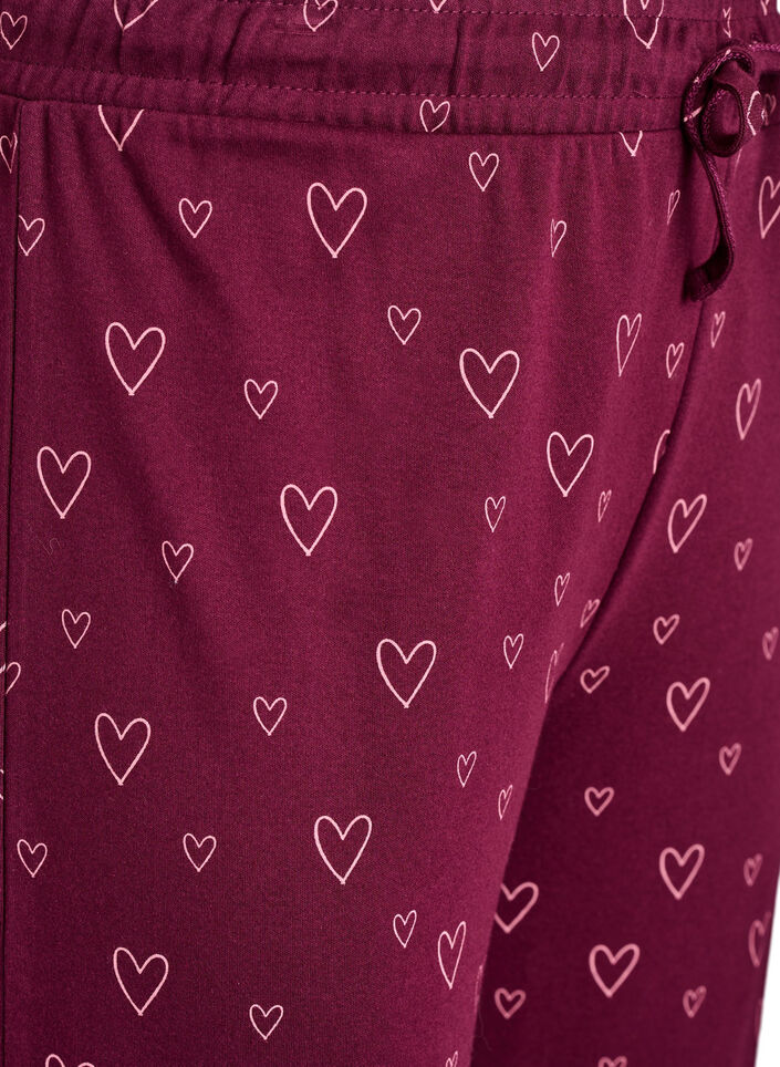 Cotton pyjama trousers with high waist, Dark Bordeaux, Packshot image number 2