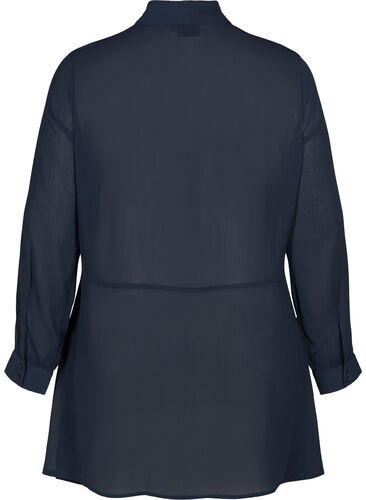Long-sleeved tunic with a bow, Navy Blazer, Packshot image number 1