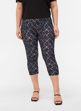 3/4-length leggings with print, Grey Graphic AOP, Model image number 2