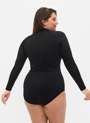 	 Swimsuit with long sleeves, Black, Model image number 1
