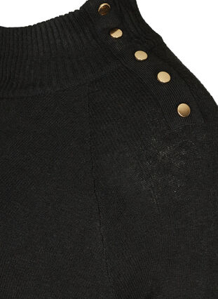 Knitted poncho with button details, Black, Packshot image number 3