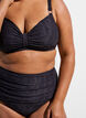 Underwired bikini top with a textured pattern, Dark Grey, Model image number 2