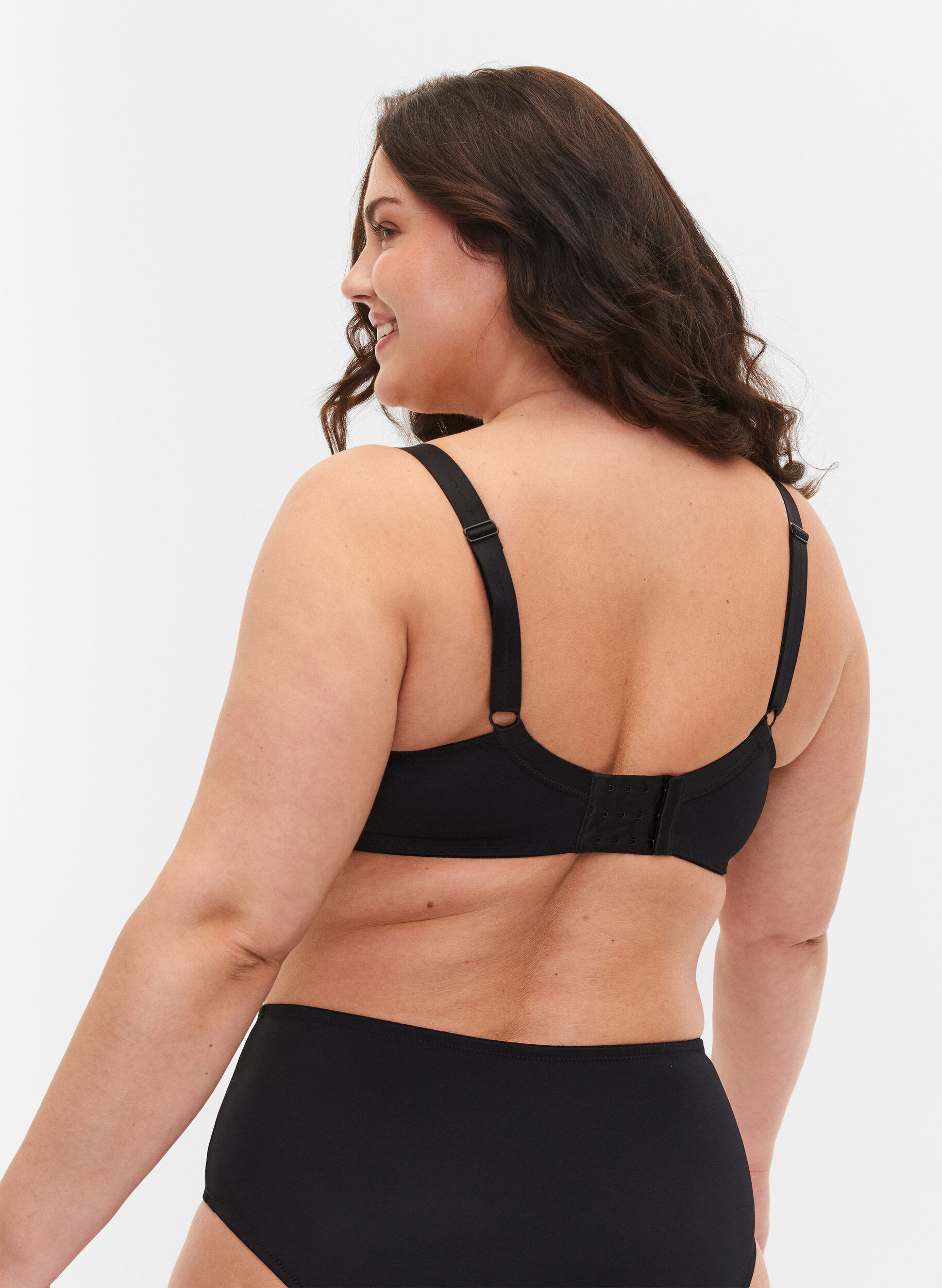 Zizzifashion Balconette underwire lace bra, Black, Model image number 1