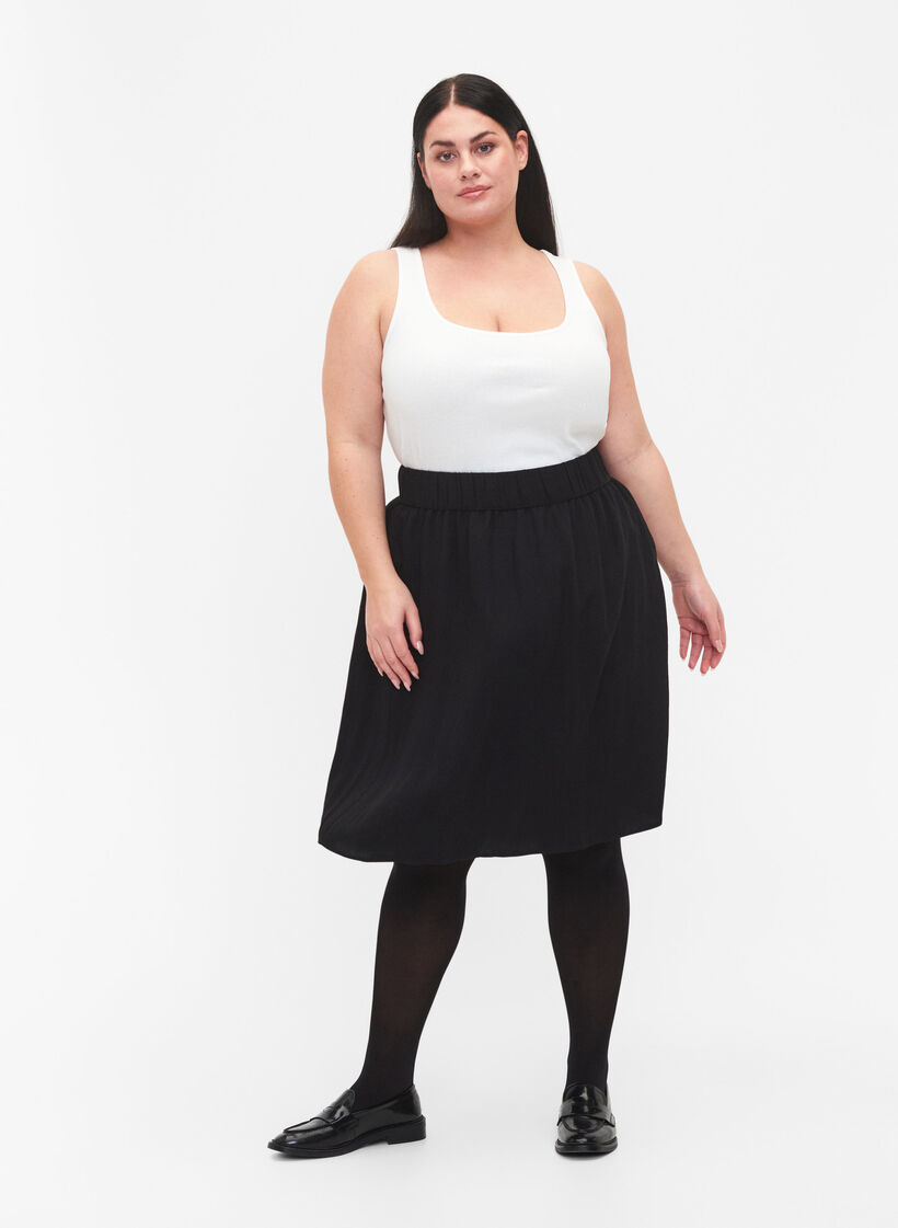 Loose viscose skirt, Black, Model image number 1