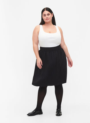 Loose viscose skirt, Black, Model image number 3
