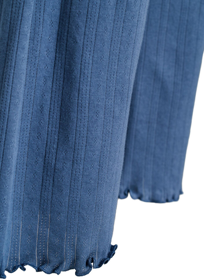 Organic cotton pyjama bottoms with a textured pattern, Blue, Packshot image number 3