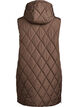 Mid-length quilted gilet with hood, Brown, Packshot image number 1