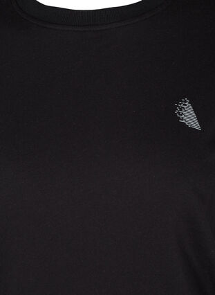 Sweatshirt with print details on the sleeves, Black, Packshot image number 2