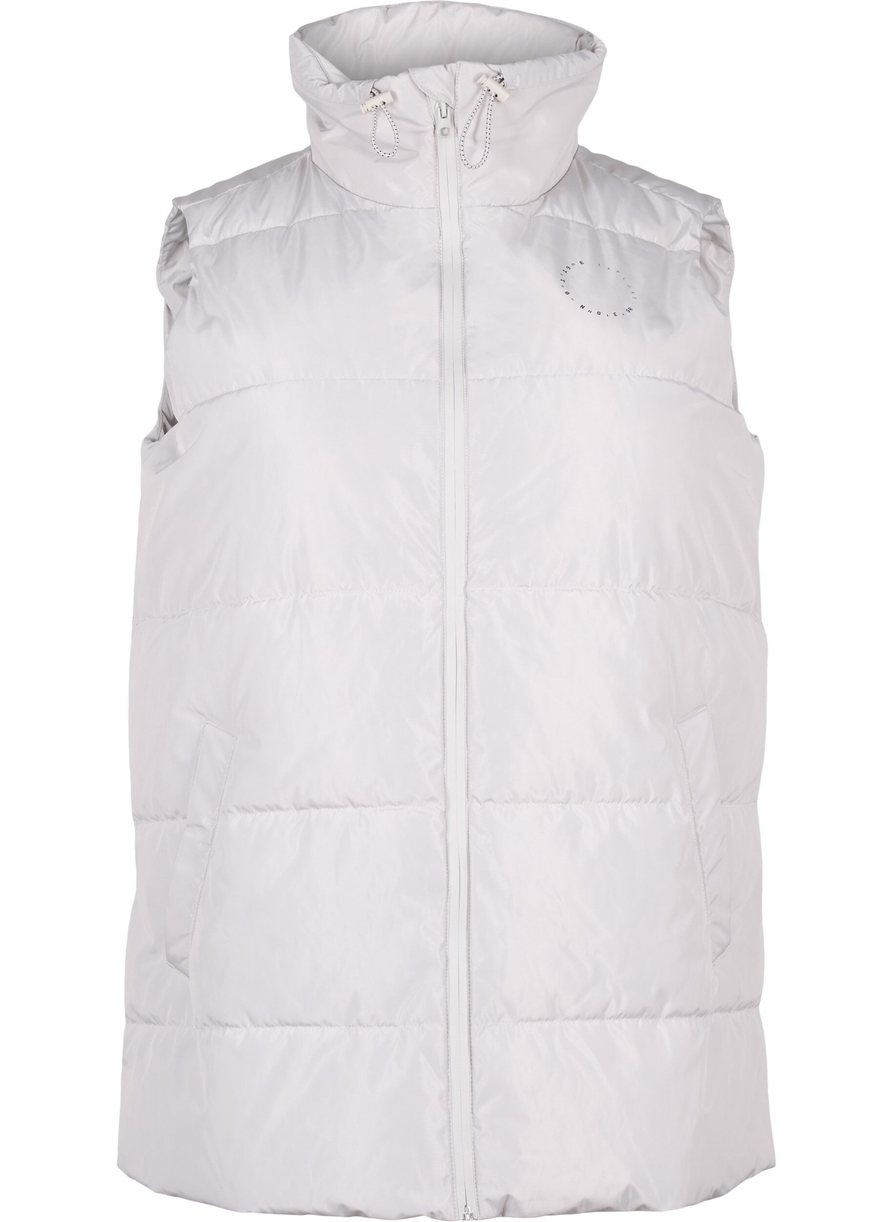 Zizzifashion Sporty vest with a high collar and pockets, Pearl Blue, Packshot image number 0