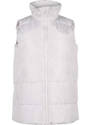 Sporty vest with a high collar and pockets, Pearl Blue, Packshot image number 0