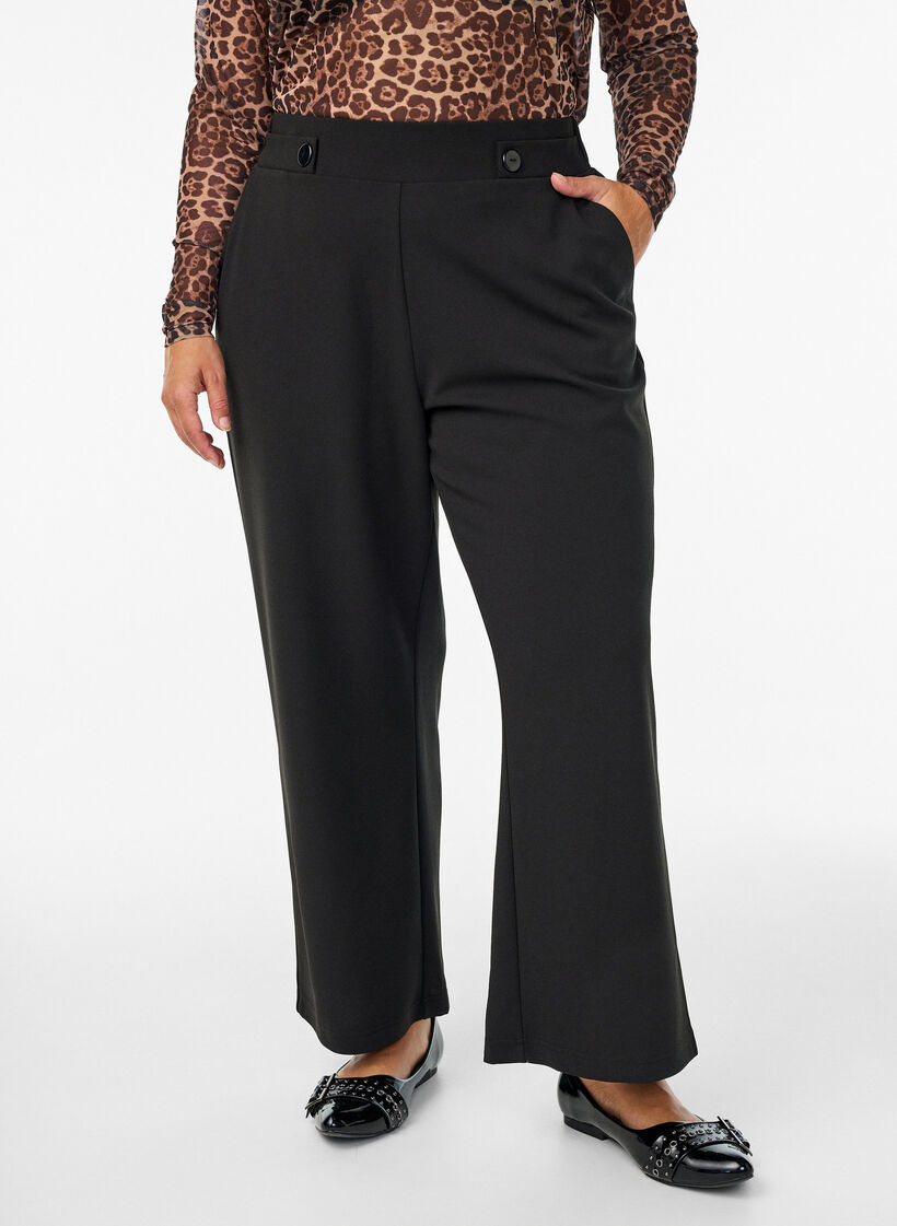 Loose trousers with pockets, Black, Model image number 2