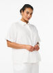 Short-sleeved shirt in linen and viscose, White, Model image number 0