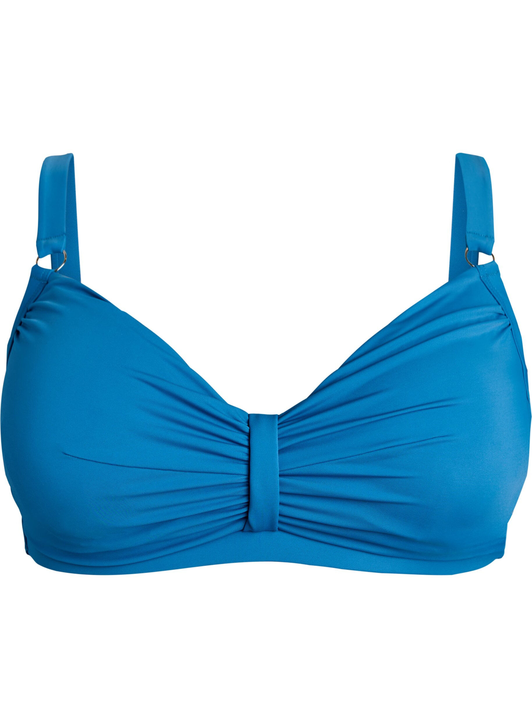 Zizzifashion Underwire bikini bra with draping, Blue, Packshot image number 0
