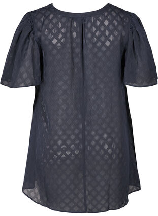 Short-sleeved textured tunic, Night Sky, Packshot image number 1