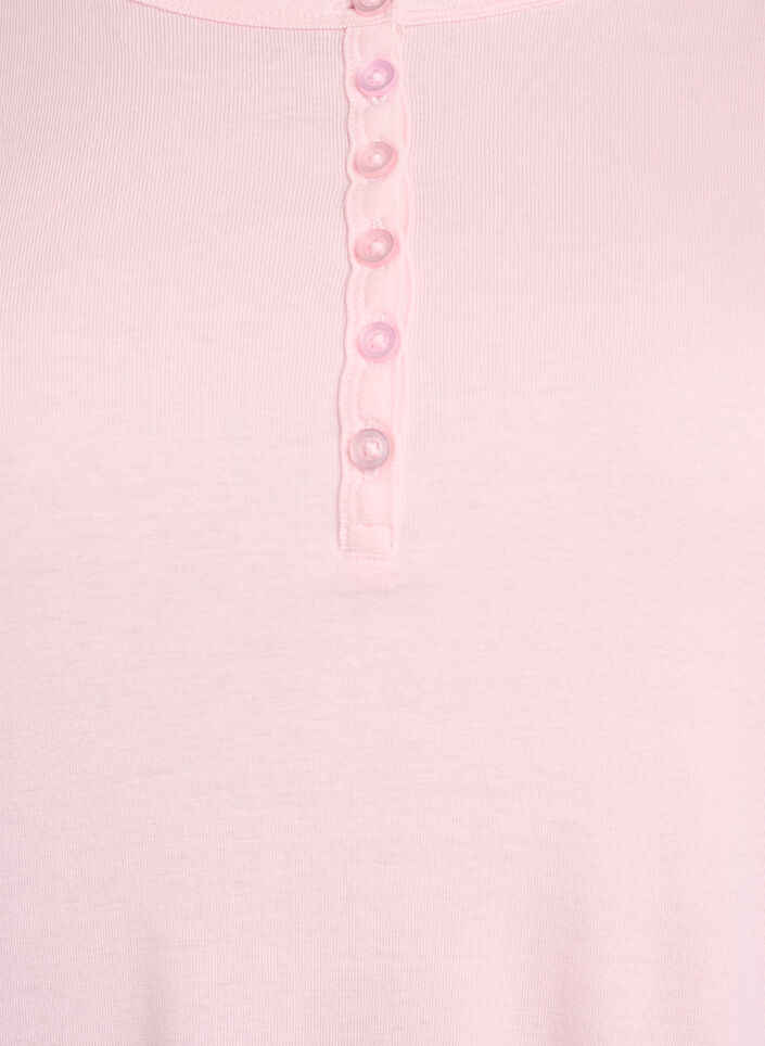 Jersey blouse with buttons and wavy edges, Pink, Packshot image number 2