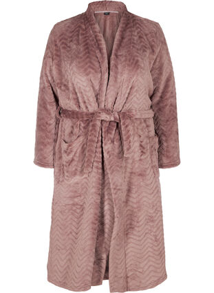 Long dressing gown with pockets, Rose Taupe, Packshot image number 0