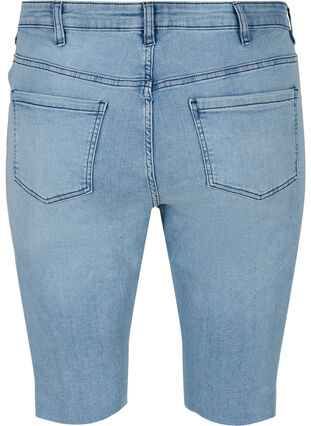 Long cotton denim shorts, Blue denim, Packshot image number 1