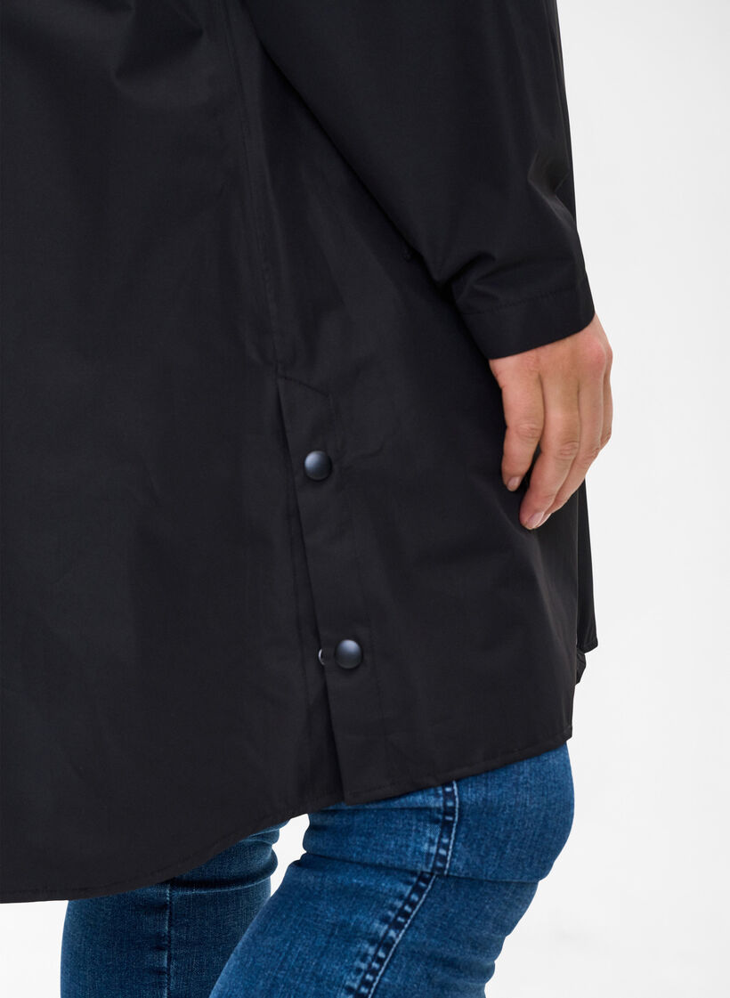Raincoat with pockets and hood, Black, Model image number 3