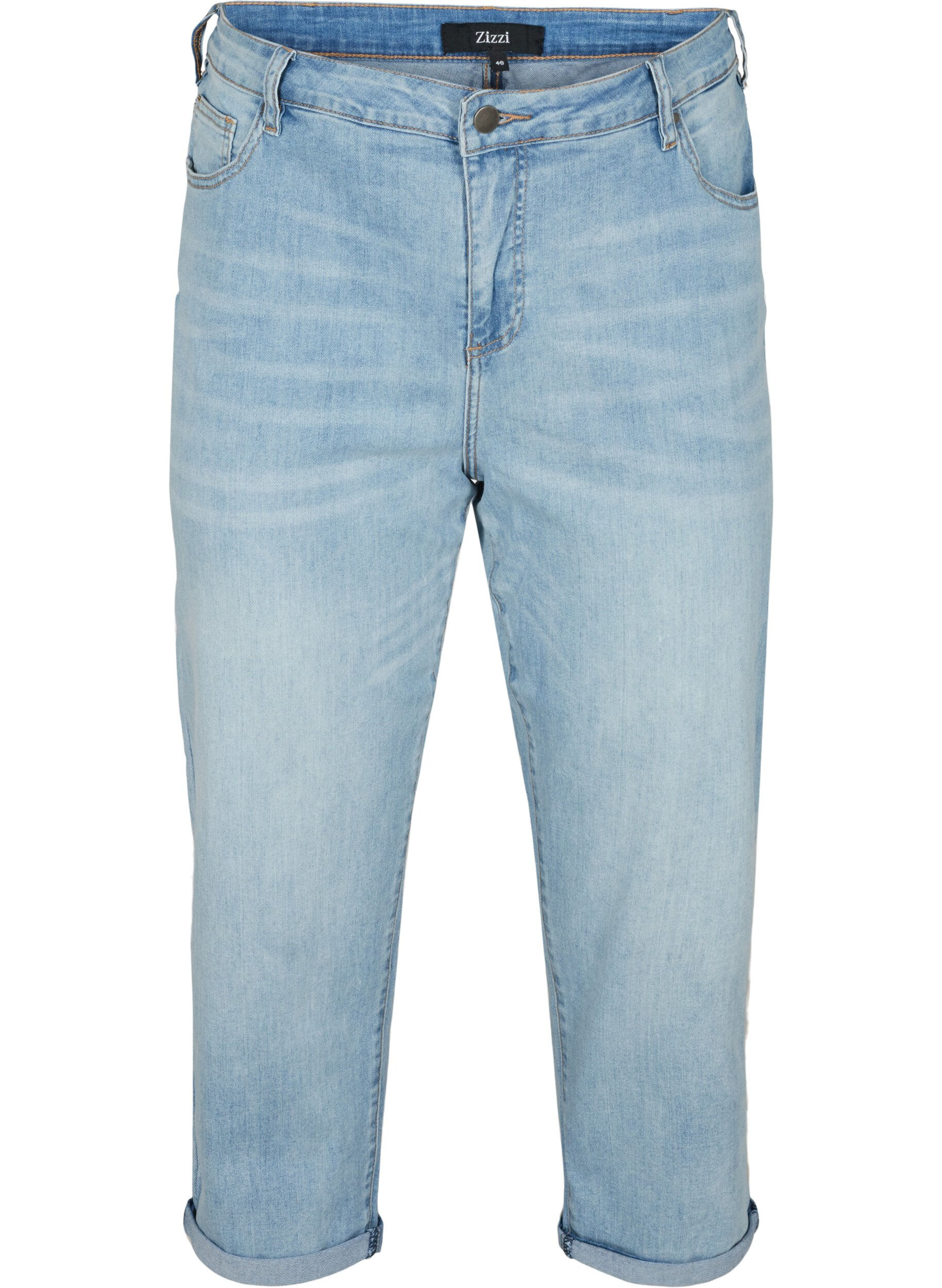 7/8 jeans with rolled up hems and high waist