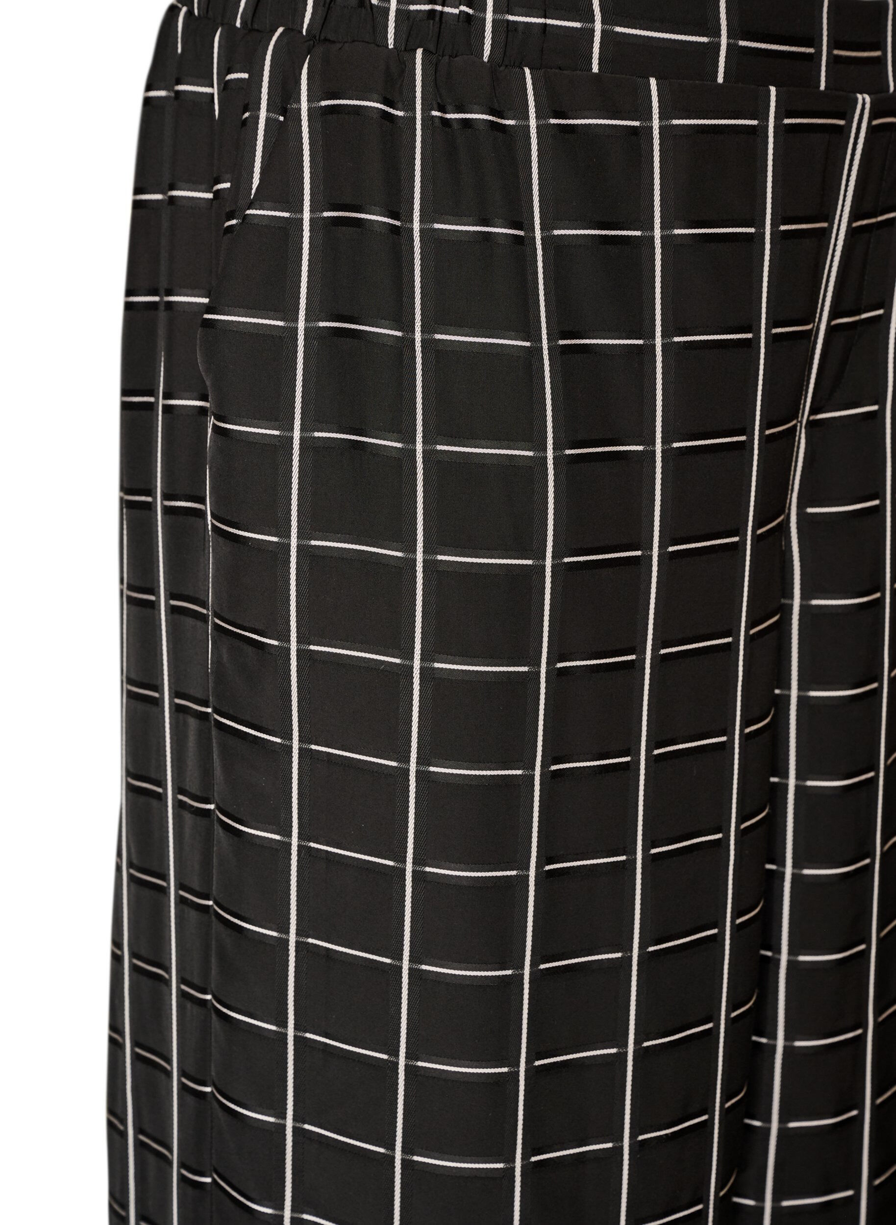 ZizzifashionChecked wide-leg trousers, Black, Packshot image number 2