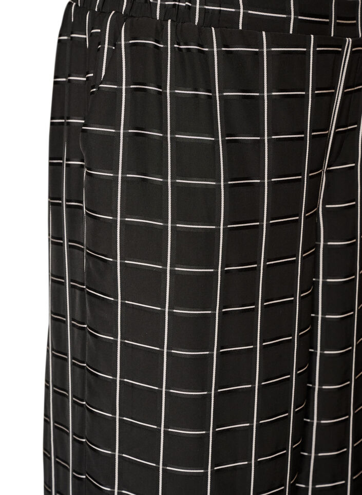 Checked wide-leg trousers, Black, Packshot image number 2