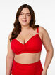 Underwire bikini bra with draping, Red, Model image number 0