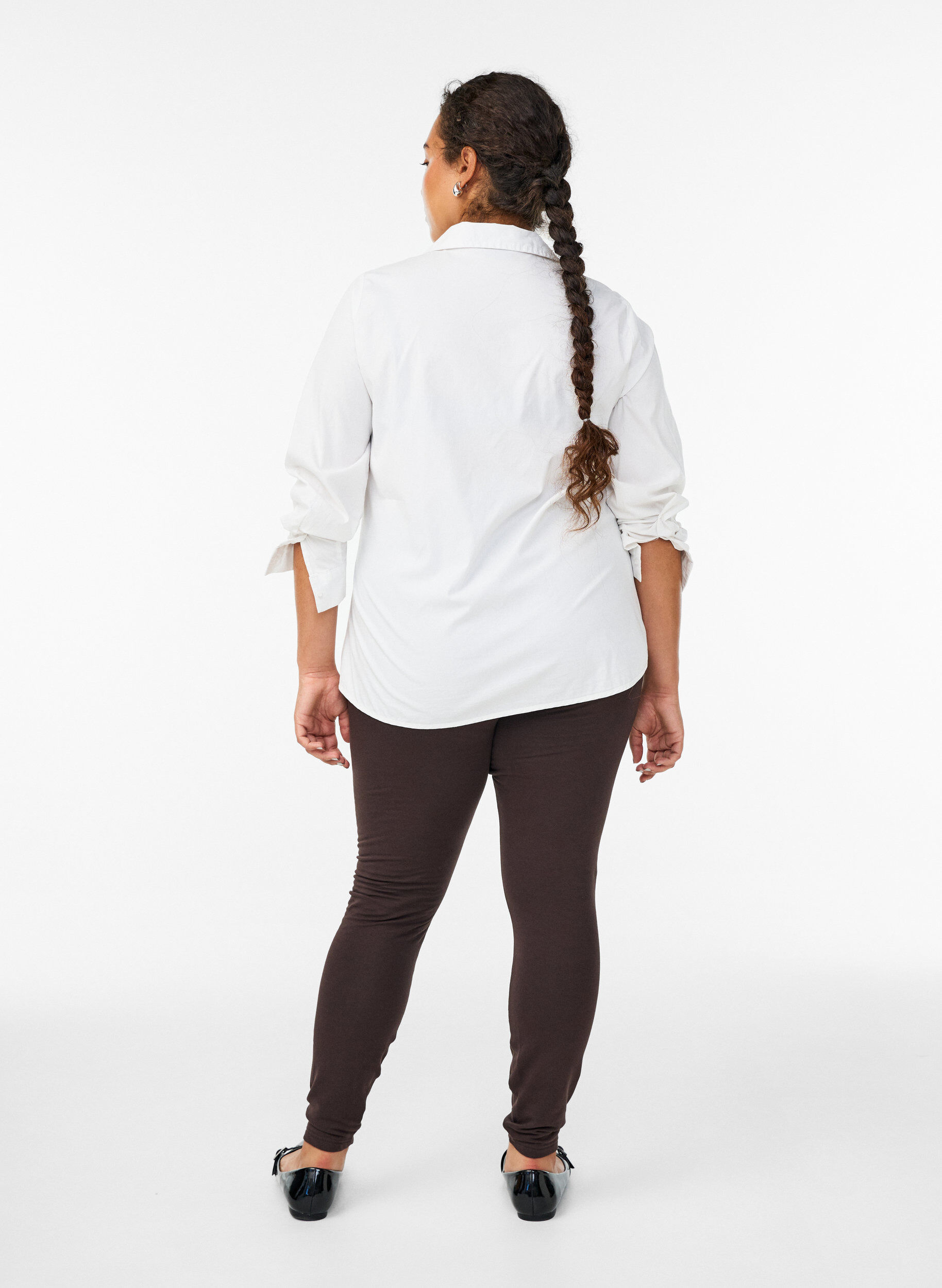 ZizzifashionCotton leggings with lining, Brown, Model image number 2